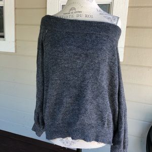 Chunky Grey Off Shoulder Sweater